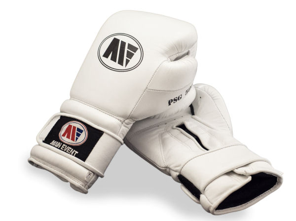 Main Event PSG 5000 Pro Spar Boxing Gloves Velcro Pure White